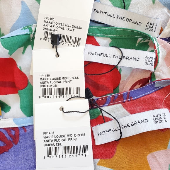 NWT Faithfull The Brand Anita Floral Midi Dress - Picture 13 of 16